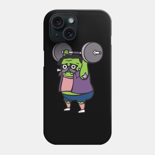 The snatch weightlifting Pug Frank Phone Case by huebucket