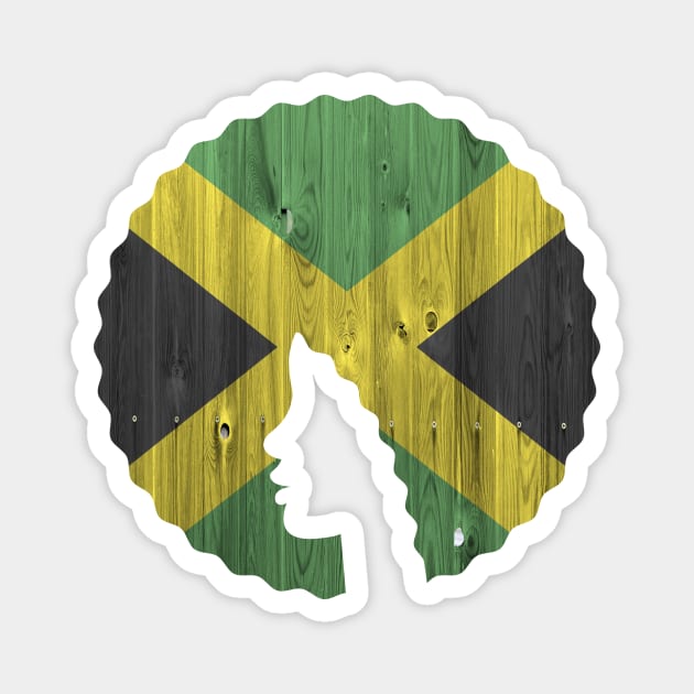 Afro Hair Woman with Jamaican, Black History Magnet by logiamerch