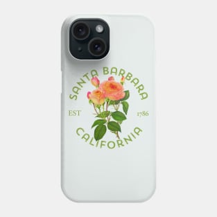 Santa Barbara California Vintage Rose Botanical Illustration Phone Case