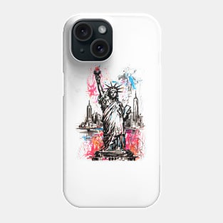 Scribbled Liberty: NYC Skyline Edition Phone Case