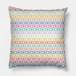 Colorful Hugs and Kisses Pattern Pillow