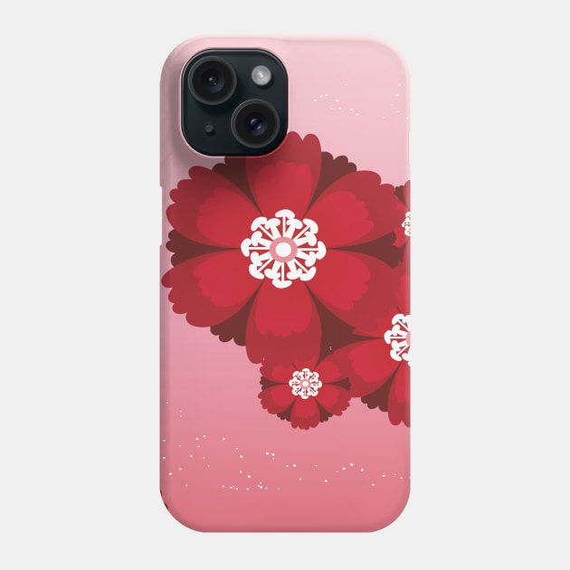 Abstract Red Roses Motif Phone Case by Choulous79