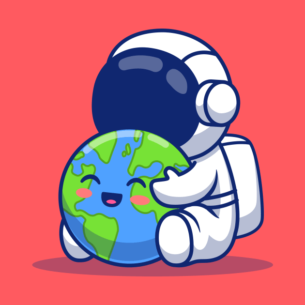 Cute Astronaut Holding Earth by Catalyst Labs