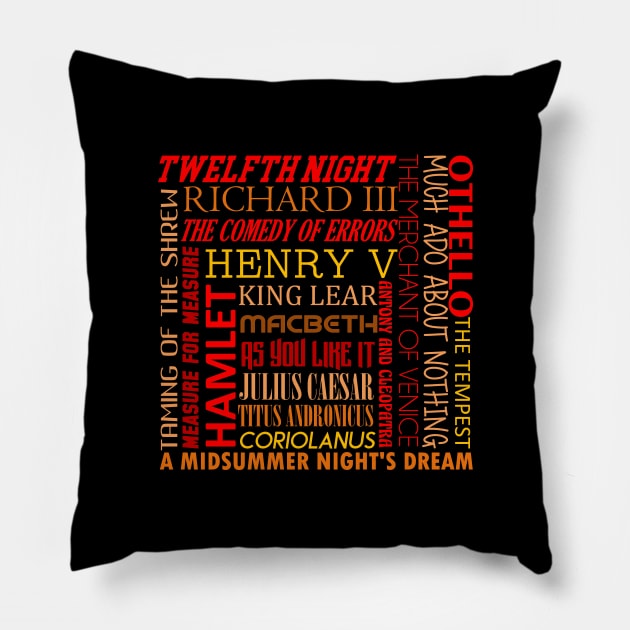 Works by William Shakespeare Pillow by inotyler