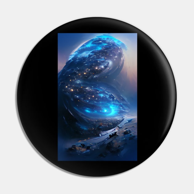 Blue Galaxy Fantasy Art Style Pin by abysarts