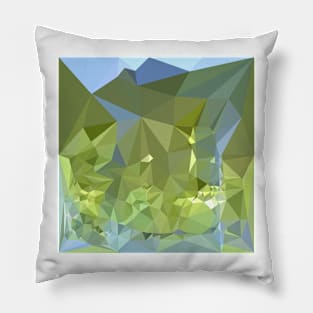 Limerick Green Abstract Low Polygon Background Pillow