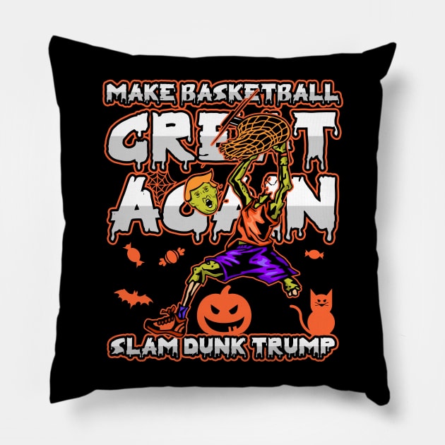 Zombie Trump Make Basketball Great Again Pillow by RadStar