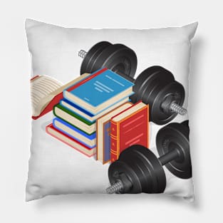 Pumping iron and study hard Pillow