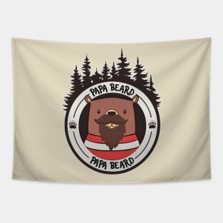 Papa Beard! Bear with Beard Funny Fathers Day Tapestry