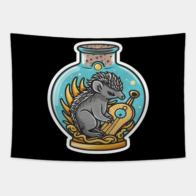 Cute Mouse Genie in a Genie Bottle Tapestry by joolsd1@gmail.com