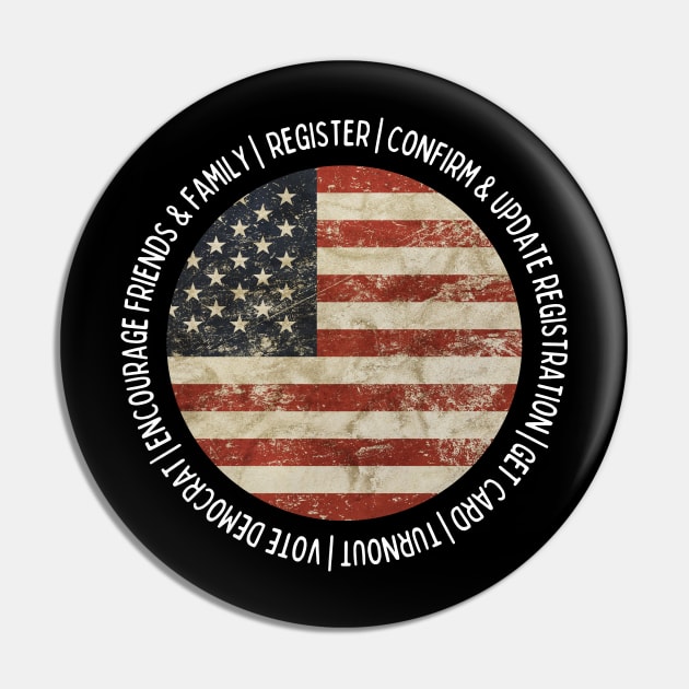 Register & Vote Democrat Pin by Daz Art & Designs