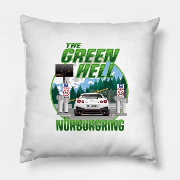 Nurburgring Nissan GTR R35 Edition Pillow by 8800ag