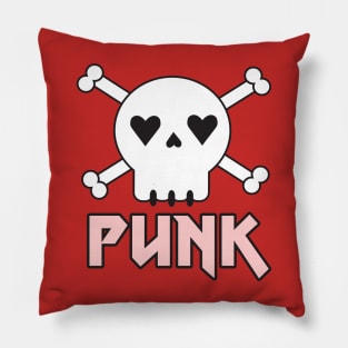 Pink Skull and Crossbones Skulls Skeleton Punk Pattern Pillow