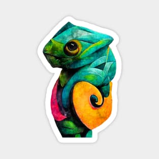 Chameleon watercolor painting #chameleon Magnet