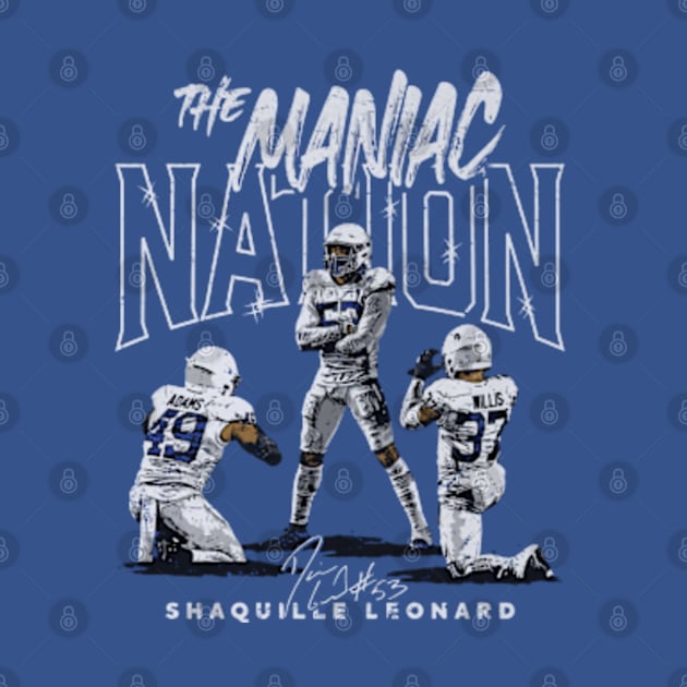 Shaquille Leonard Indianapolis Maniac Nation by danlintonpro