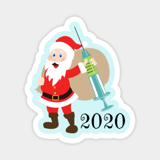 Santa 2020 delivering vaccine Magnet