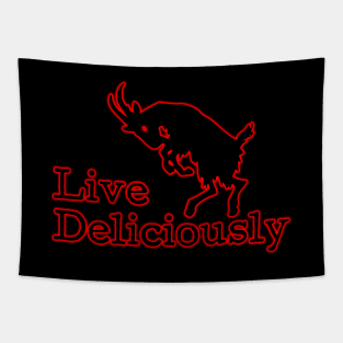 Live Deliciously | Red Black Phillip | Satanic Tapestry