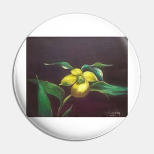 Melo Yellow Orchid Pin
