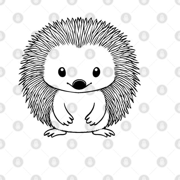 Cute Baby Echidna Animal Outline by Zenflow