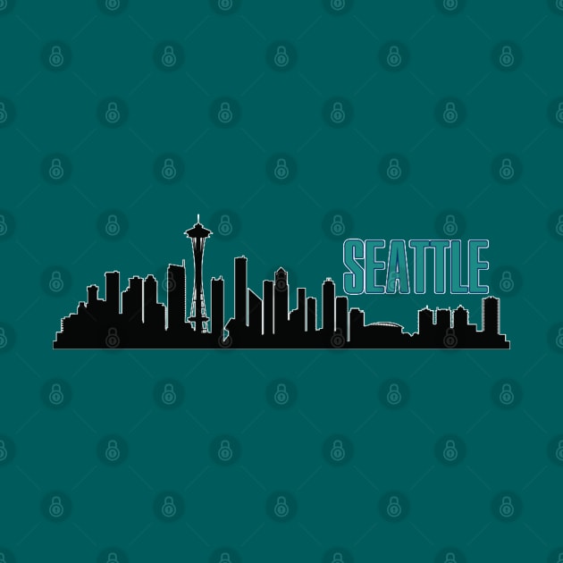 Seattle Skyline Silhouette by MotoGirl