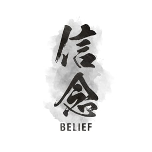 Belief "Shinnen" Calligraphy Kanji T-Shirt