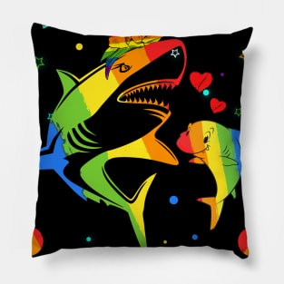 Free Mom Hugs Shark LGBT Pride Pillow