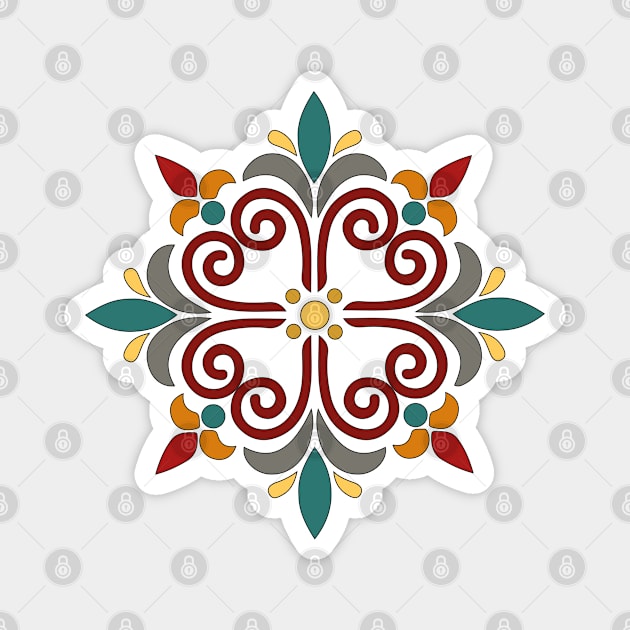 Abstract floral motif Magnet by faiqawaheed