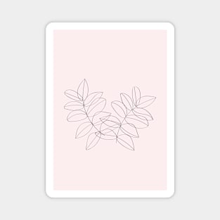 Boho Neutral Beige, Line Art Botanical Magnet