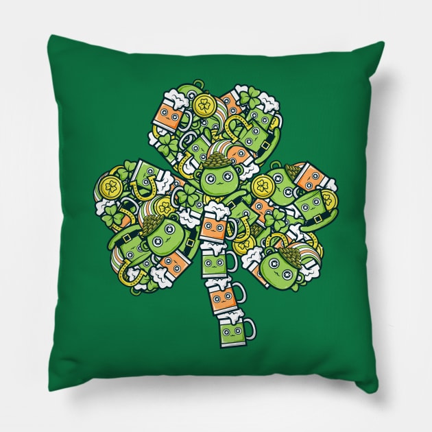 Kawaii Shamrock! Pillow by krisren28