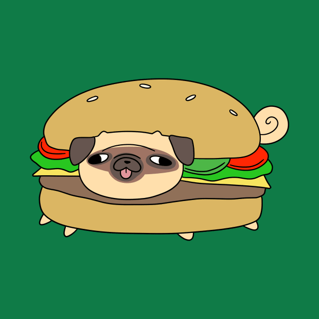 Half Pug Half Burger by saradaboru