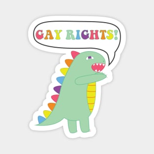 Gay Rights Rainbow Dinosaur Magnet