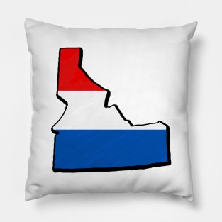 Red, White, and Blue Idaho Outline Pillow