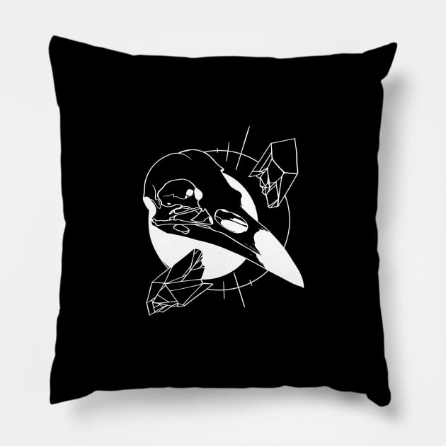 Crow Skull Pillow by Cosmic Queers