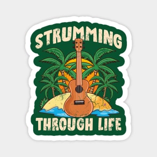 Ukulele Strumming Through Life Magnet