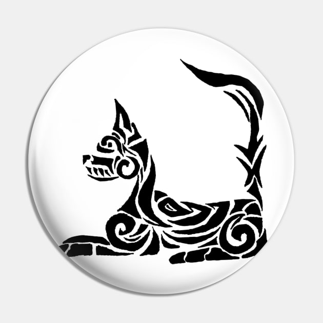 Tribal Design - Cat Pin by Crayle