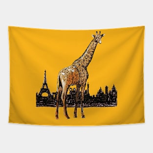 Giraffe in Paris Tapestry