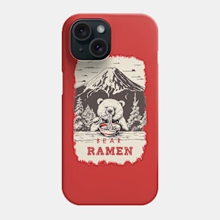 Mountain Ramen Bear A Delight for Ramen Fans! Phone Case