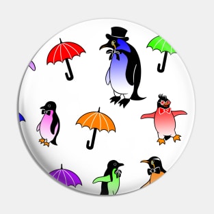 Rainbow Penguins! Pin