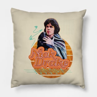 Nick drake \\ Retro Art Pillow