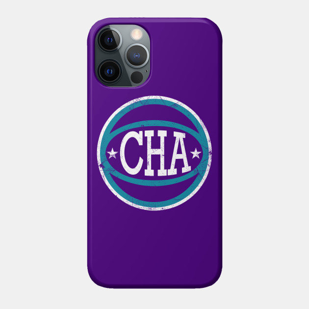 Charlotte Retro Ball - Purple - Hornets - Phone Case