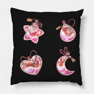 Lesbian potions sticker set Pillow