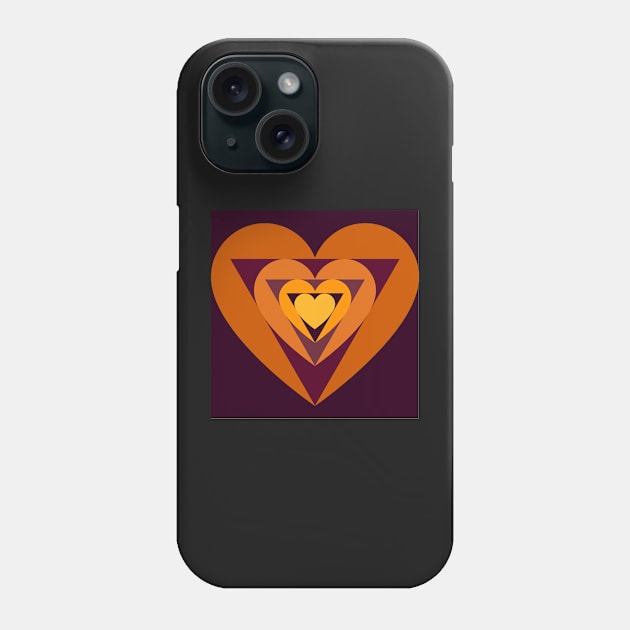 Orange autumn hearts Phone Case by Annka47