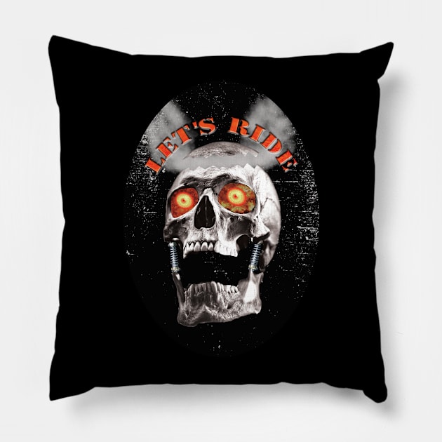 Blown Top Skull Ride Pillow by Hornets Nest