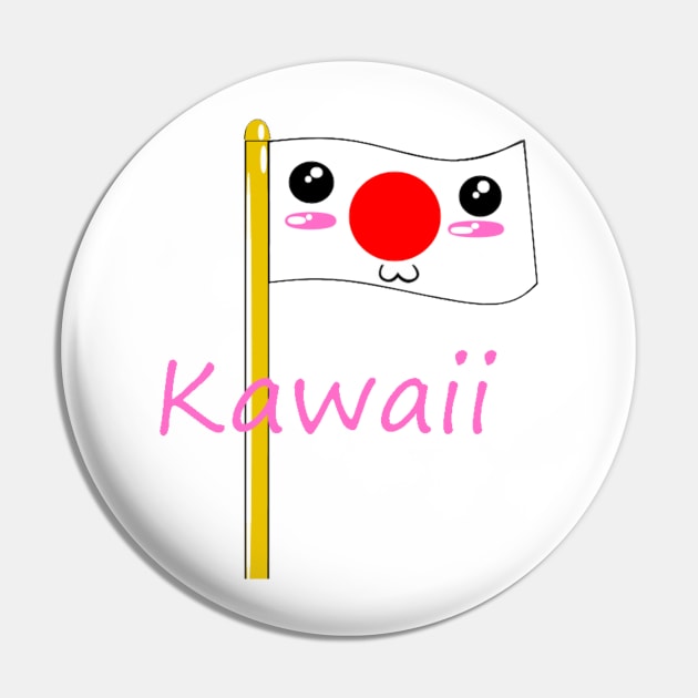 Kawaii Japanese Flag V2 Pin by MajorNate175