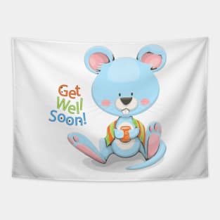 Get Well Soon Cute Mouse Tapestry