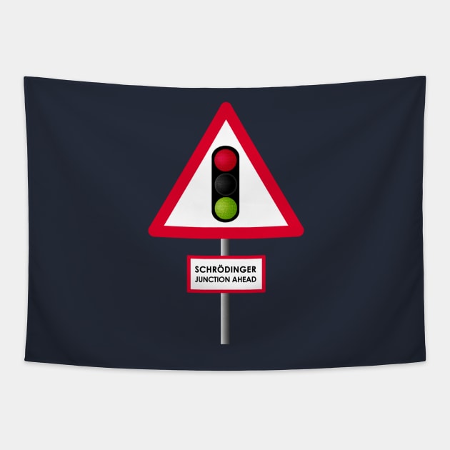 Schrodinger Junction Ahead Tapestry by blueshift