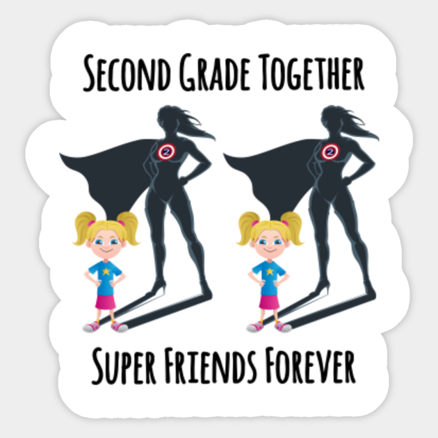 2nd Grade Funny Back To School Quote Saying Comic Cartoon Character Cool Gift Twin Girls Funny Sticker Teepublic Uk