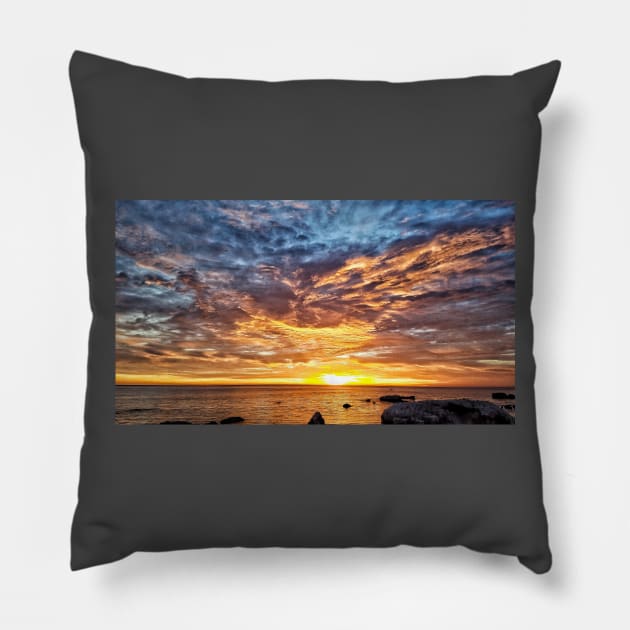 Dramatic sunset Pillow by Photography_fan