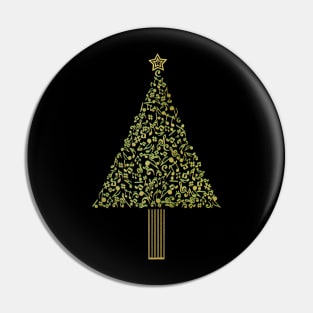 Christmas Tree with Music Notes Pin