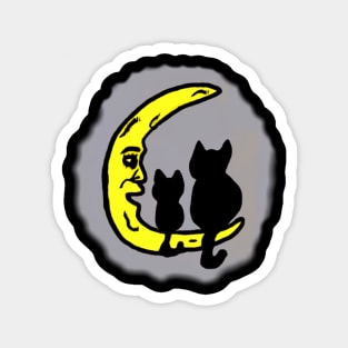 Kitten Moon Magnet